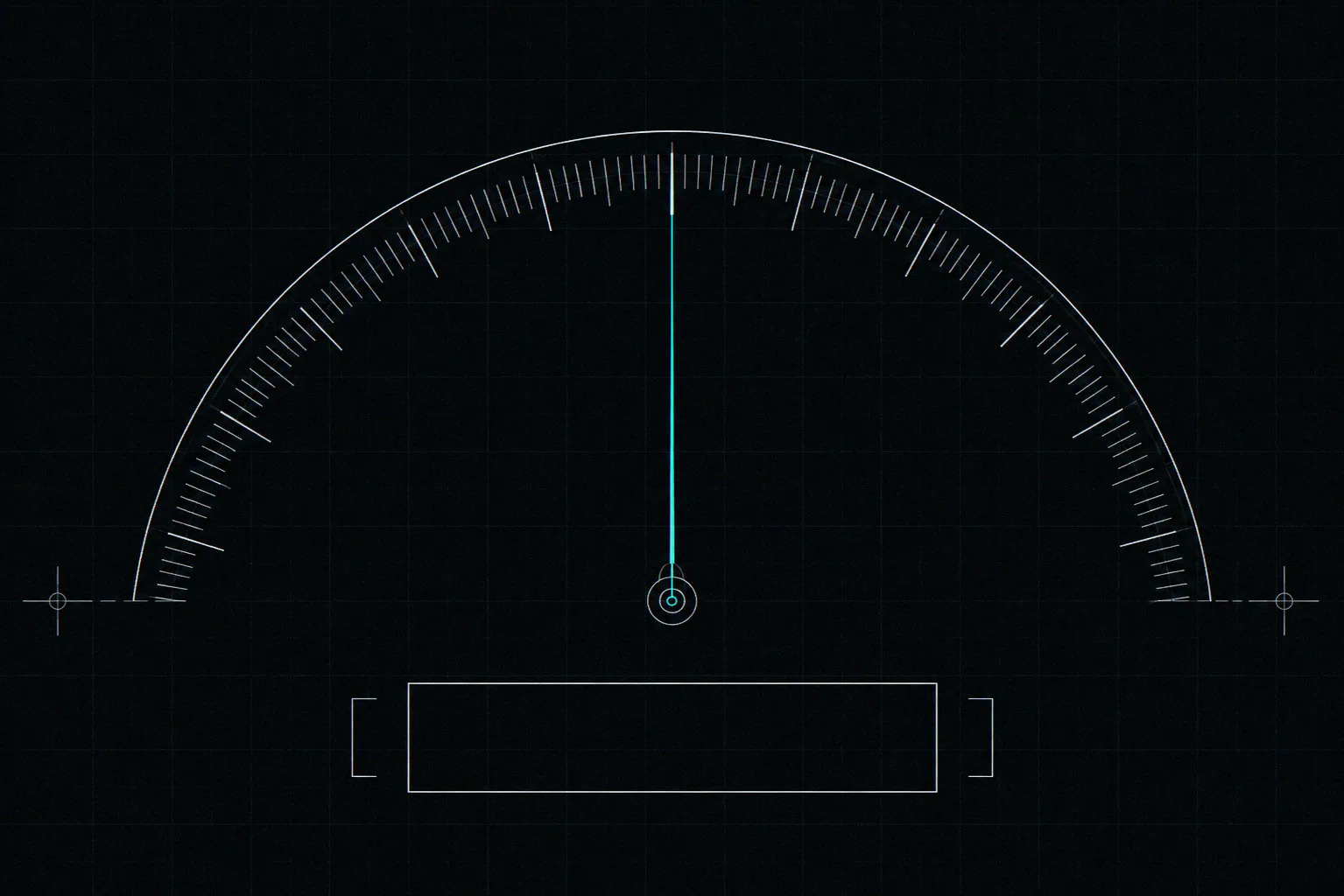 A graduated measuring dial whose value window is blank