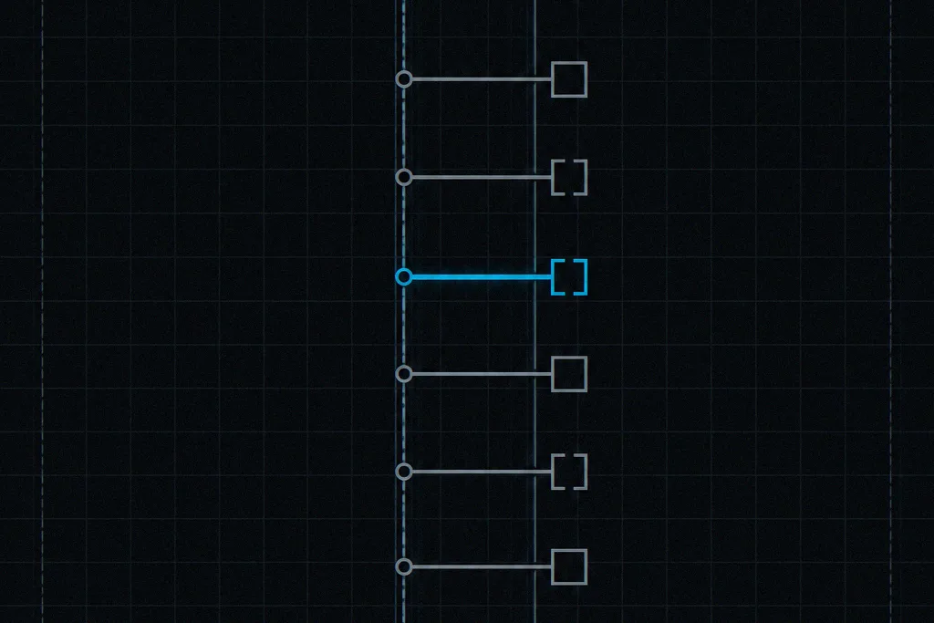 A vertical sequence of inspection checkpoints marked along a measured rule